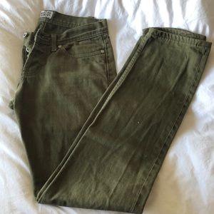 Naked & famous green denim